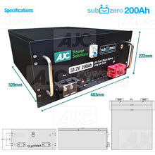Load image into Gallery viewer, AJCPS 200Ah LiFe Po4 SubZero Lithium Battery