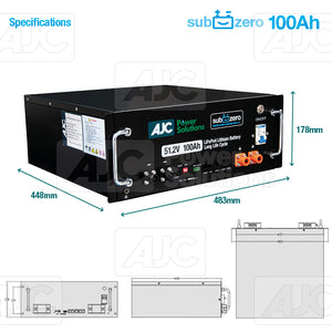 AJCPS 100Ah LiFe Po4 SubZero Lithium Battery
