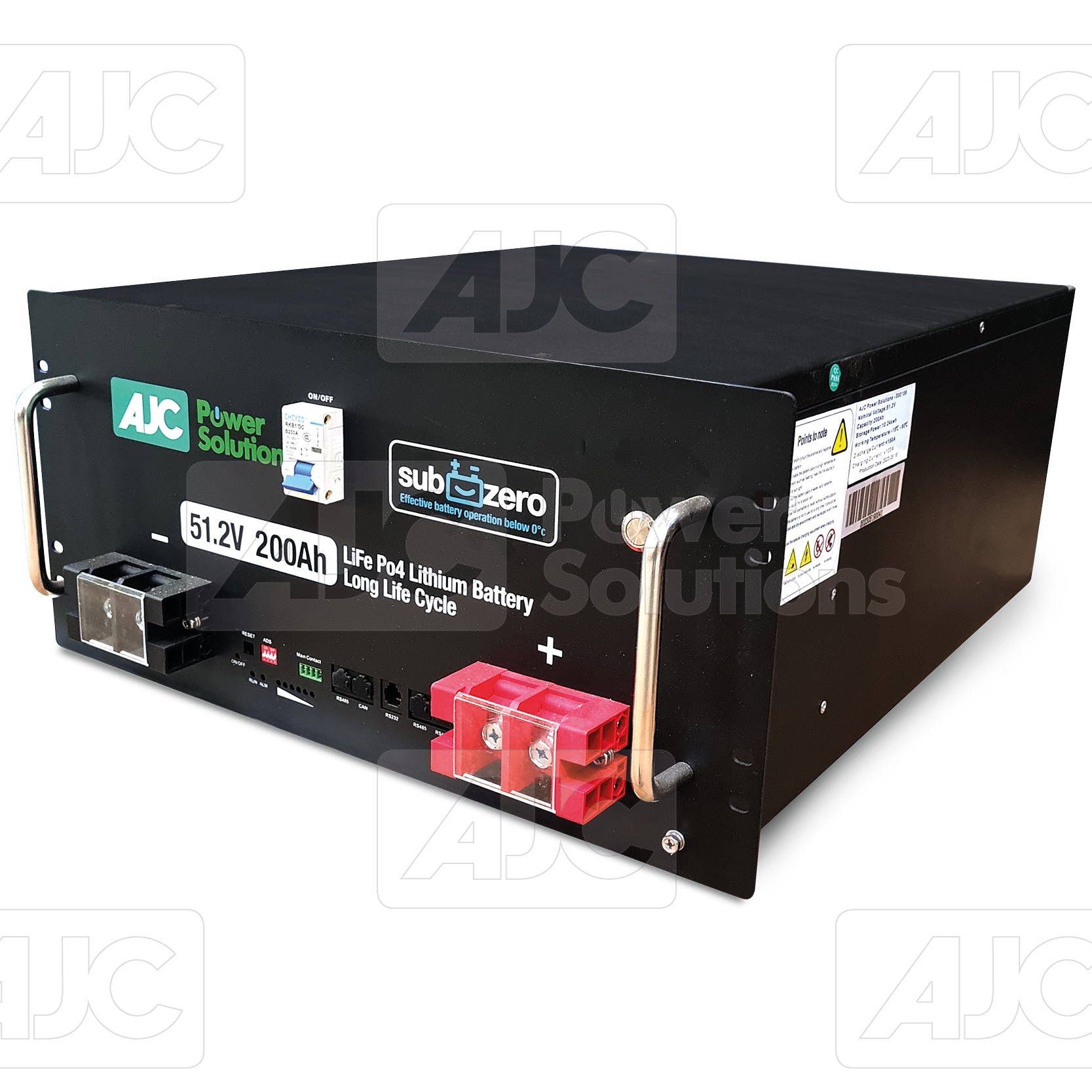 AJCPS 200Ah LiFe Po4 SubZero Lithium Battery