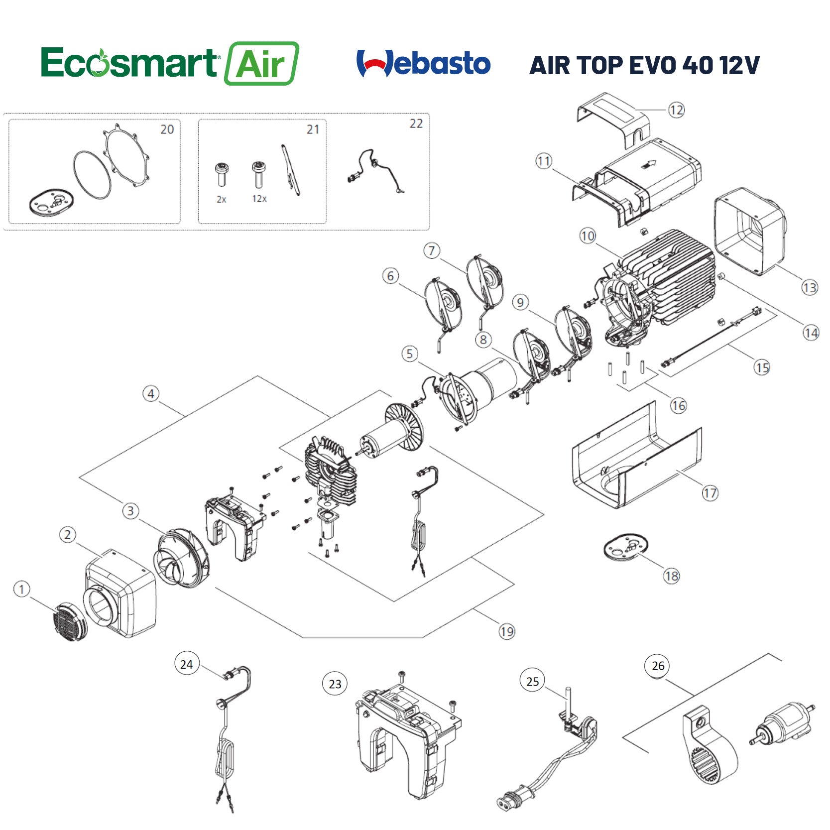 Webasto Air Top EVO 40 12V - Common Parts
