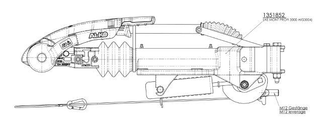 Overrun assembly  (fitted with AKS3004 stabiliser coupling for 22.9