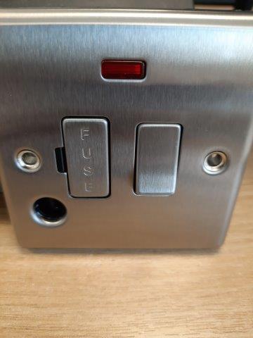 Brushed alumimium fused spur + Outlet